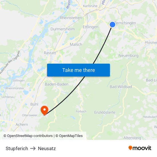 Stupferich to Neusatz map