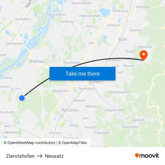 Zierolshofen to Neusatz map