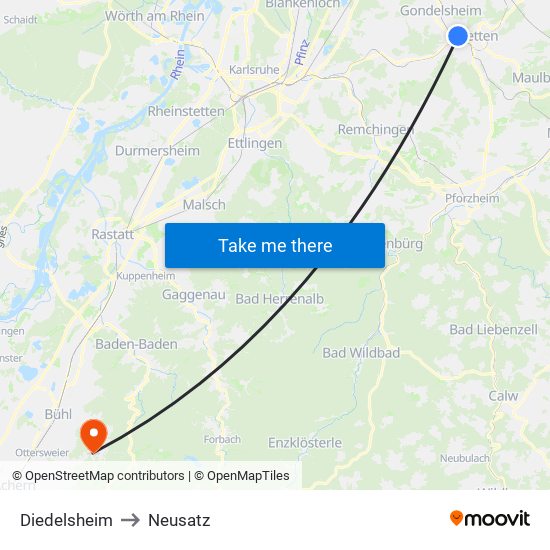 Diedelsheim to Neusatz map