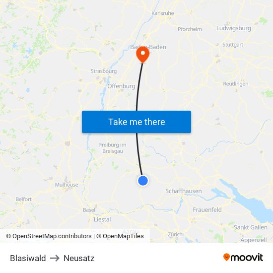 Blasiwald to Neusatz map