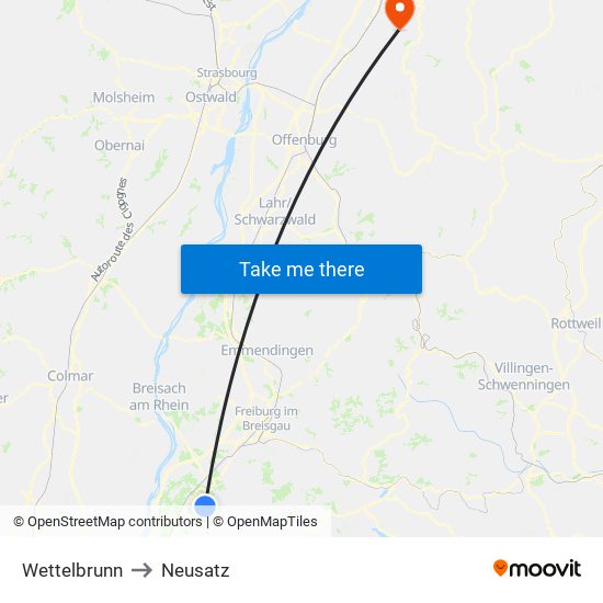 Wettelbrunn to Neusatz map