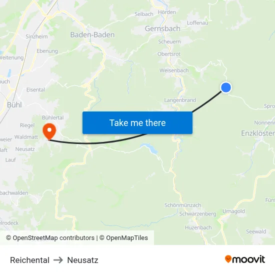 Reichental to Neusatz map