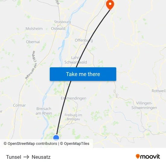 Tunsel to Neusatz map