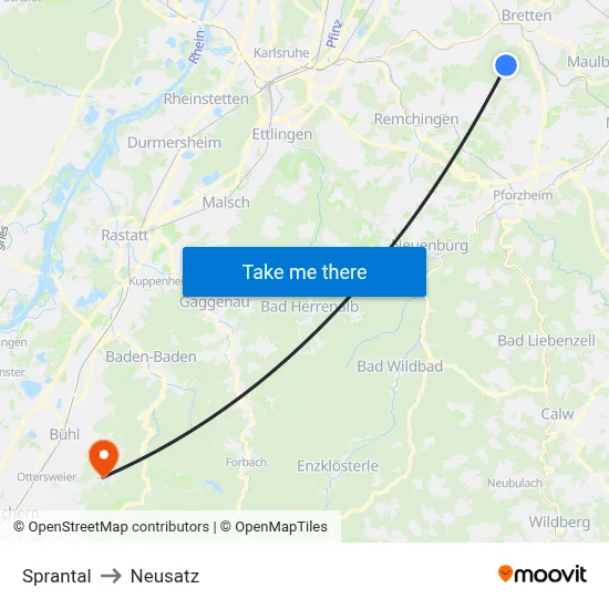 Sprantal to Neusatz map