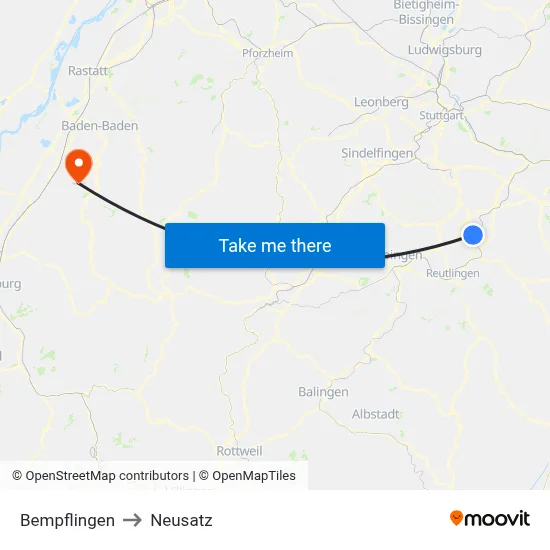 Bempflingen to Neusatz map