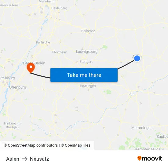 Aalen to Neusatz map