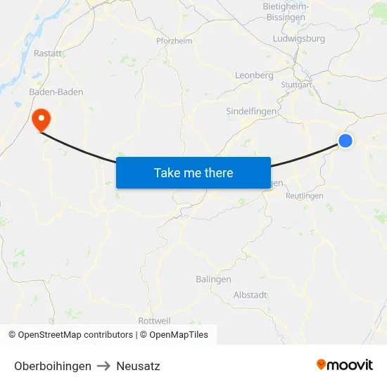 Oberboihingen to Neusatz map