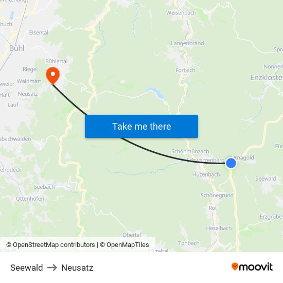 Seewald to Neusatz map