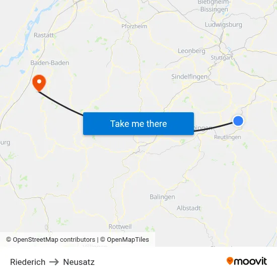 Riederich to Neusatz map