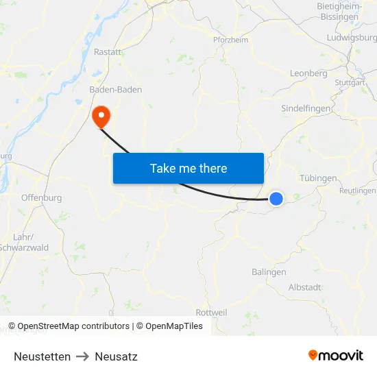 Neustetten to Neusatz map