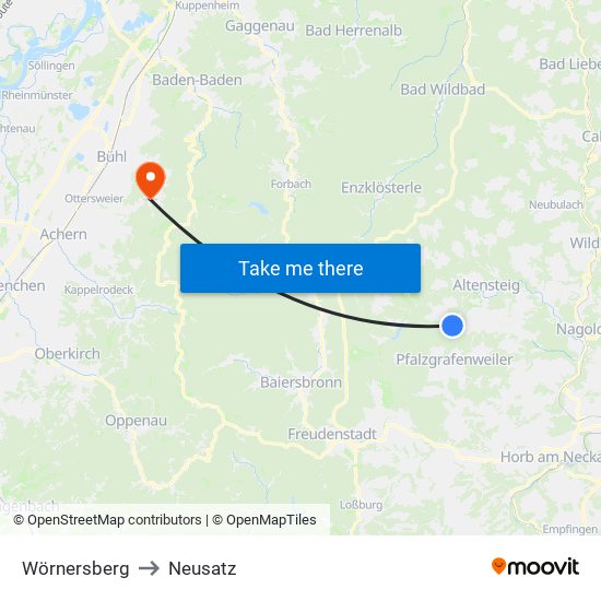 Wörnersberg to Neusatz map