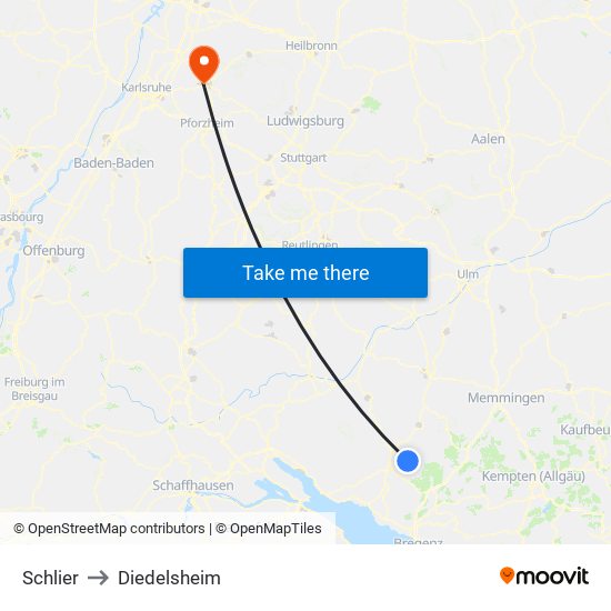 Schlier to Diedelsheim map