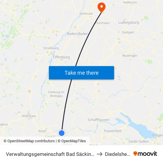 Verwaltungsgemeinschaft Bad Säckingen to Diedelsheim map