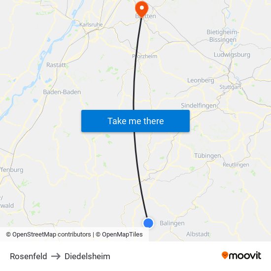 Rosenfeld to Diedelsheim map