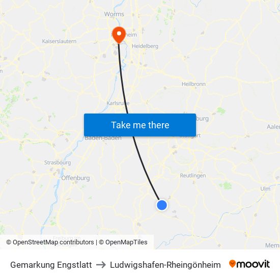 Gemarkung Engstlatt to Ludwigshafen-Rheingönheim map