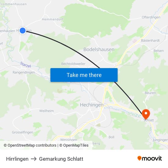 Hirrlingen to Gemarkung Schlatt map