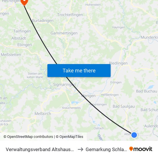Verwaltungsverband Altshausen to Gemarkung Schlatt map