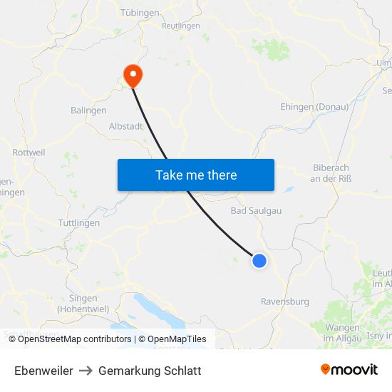 Ebenweiler to Gemarkung Schlatt map