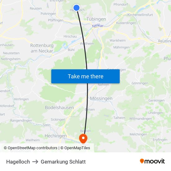 Hagelloch to Gemarkung Schlatt map
