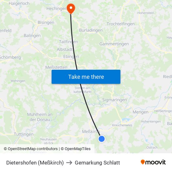 Dietershofen (Meßkirch) to Gemarkung Schlatt map