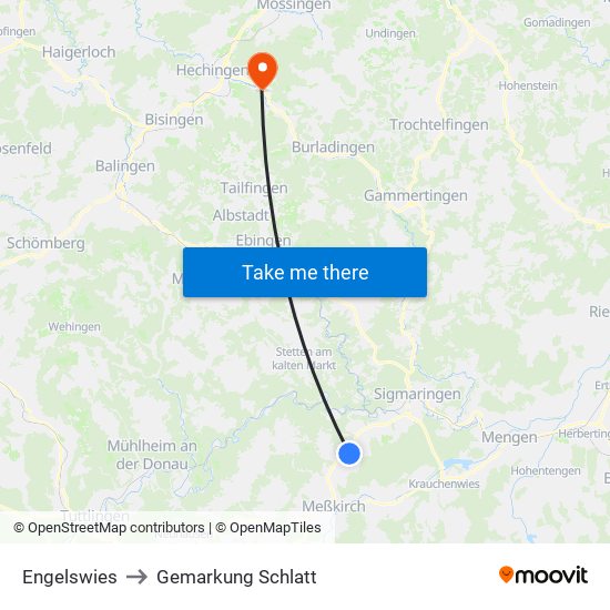 Engelswies to Gemarkung Schlatt map