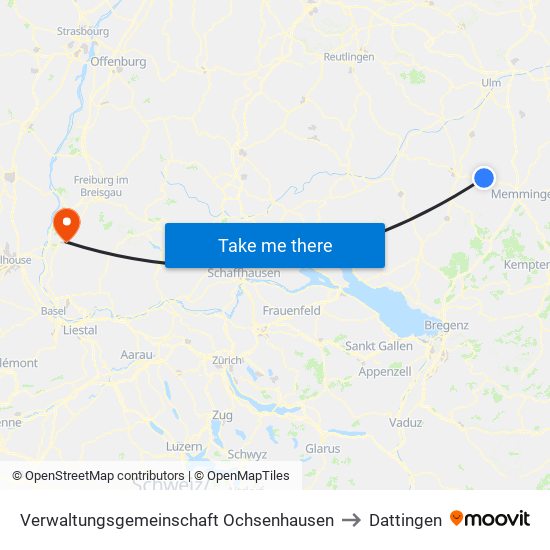 Verwaltungsgemeinschaft Ochsenhausen to Dattingen map