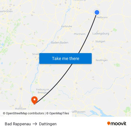 Bad Rappenau to Dattingen map