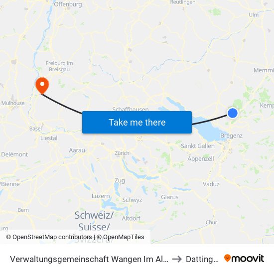 Verwaltungsgemeinschaft Wangen Im Allgäu to Dattingen map