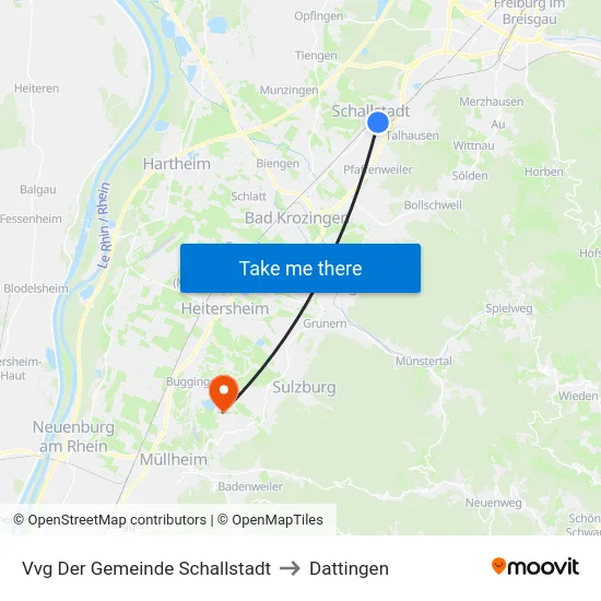 Vvg Der Gemeinde Schallstadt to Dattingen map