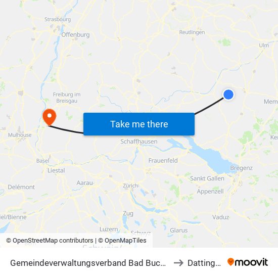 Gemeindeverwaltungsverband Bad Buchau to Dattingen map