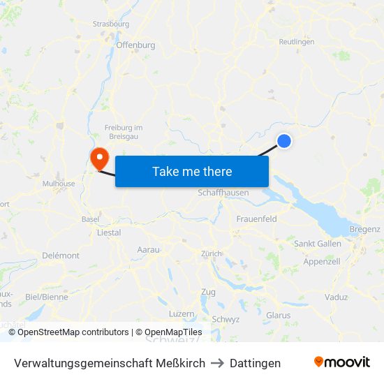 Verwaltungsgemeinschaft Meßkirch to Dattingen map