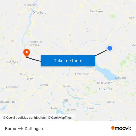 Boms to Dattingen map