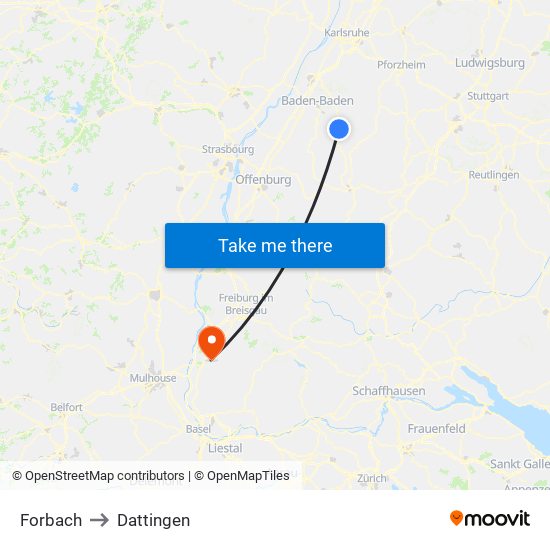 Forbach to Dattingen map