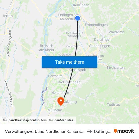 Verwaltungsverband Nördlicher Kaiserstuhl to Dattingen map
