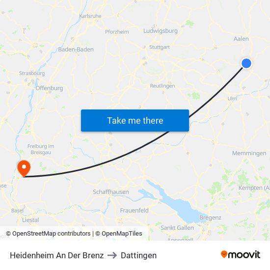 Heidenheim An Der Brenz to Dattingen map