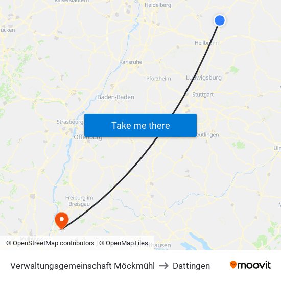 Verwaltungsgemeinschaft Möckmühl to Dattingen map