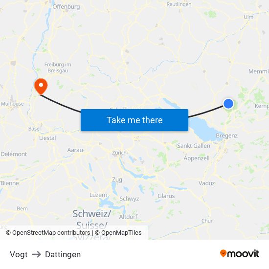 Vogt to Dattingen map