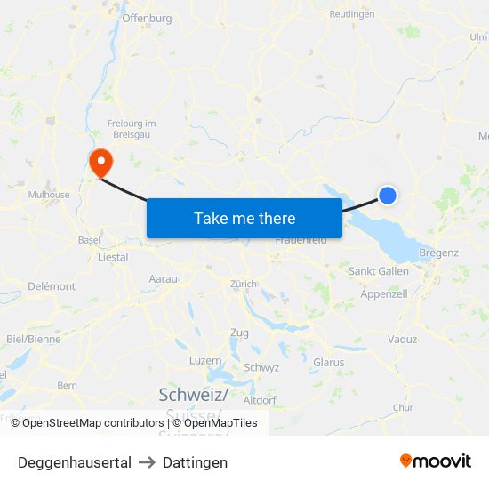 Deggenhausertal to Dattingen map