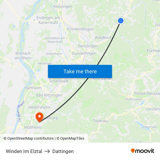 Winden Im Elztal to Dattingen map