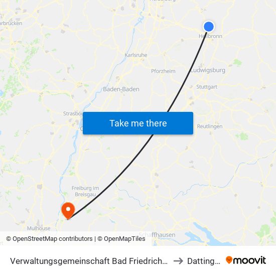 Verwaltungsgemeinschaft Bad Friedrichshall to Dattingen map