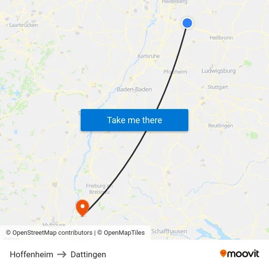 Hoffenheim to Dattingen map