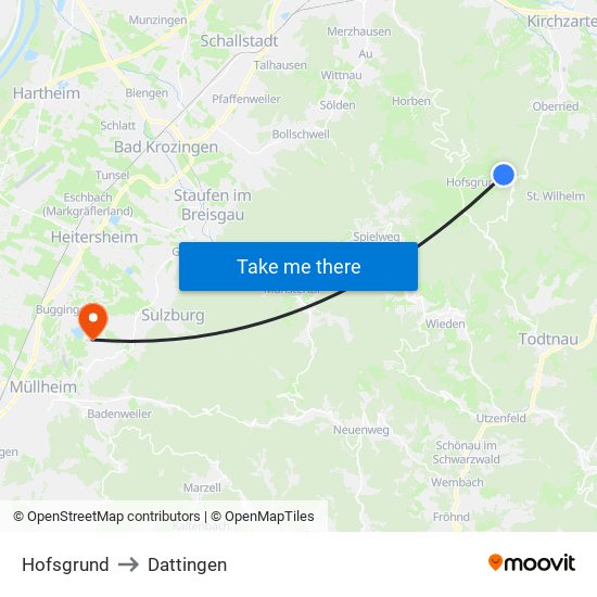 Hofsgrund to Dattingen map