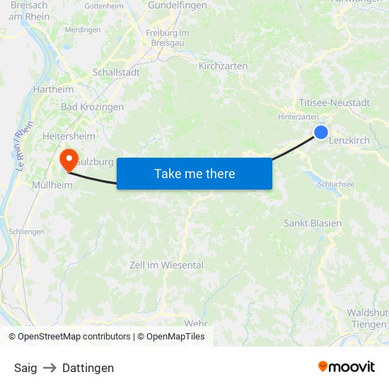 Saig to Dattingen map