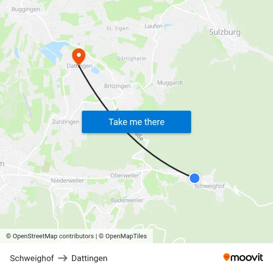 Schweighof to Dattingen map
