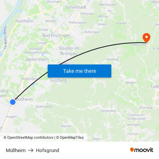 Müllheim to Hofsgrund map