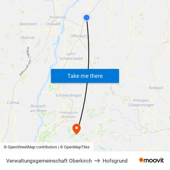 Verwaltungsgemeinschaft Oberkirch to Hofsgrund map