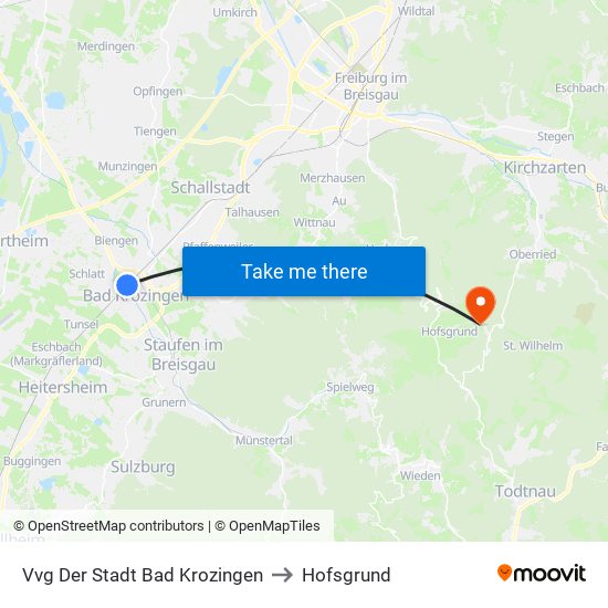 Vvg Der Stadt Bad Krozingen to Hofsgrund map