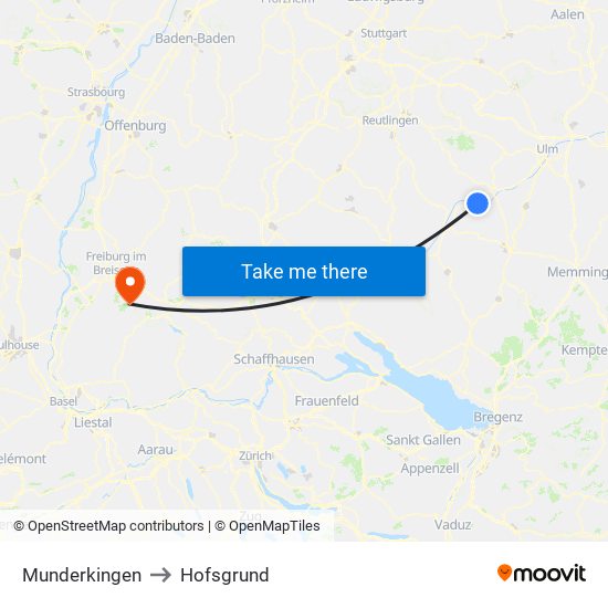 Munderkingen to Hofsgrund map