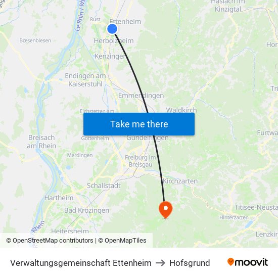 Verwaltungsgemeinschaft Ettenheim to Hofsgrund map