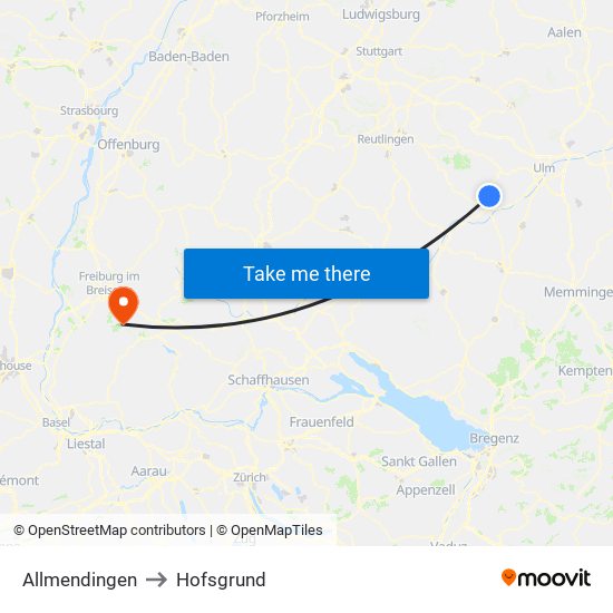 Allmendingen to Hofsgrund map